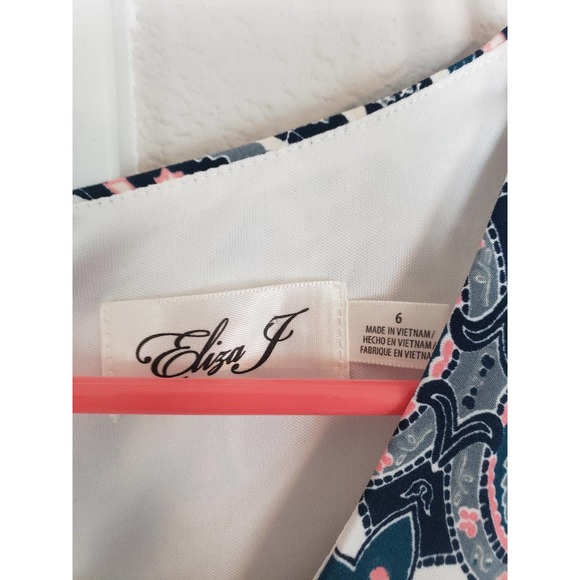 NWT Eliza J patterned quarter sleeve dress size 6 - Picture 2 of 5